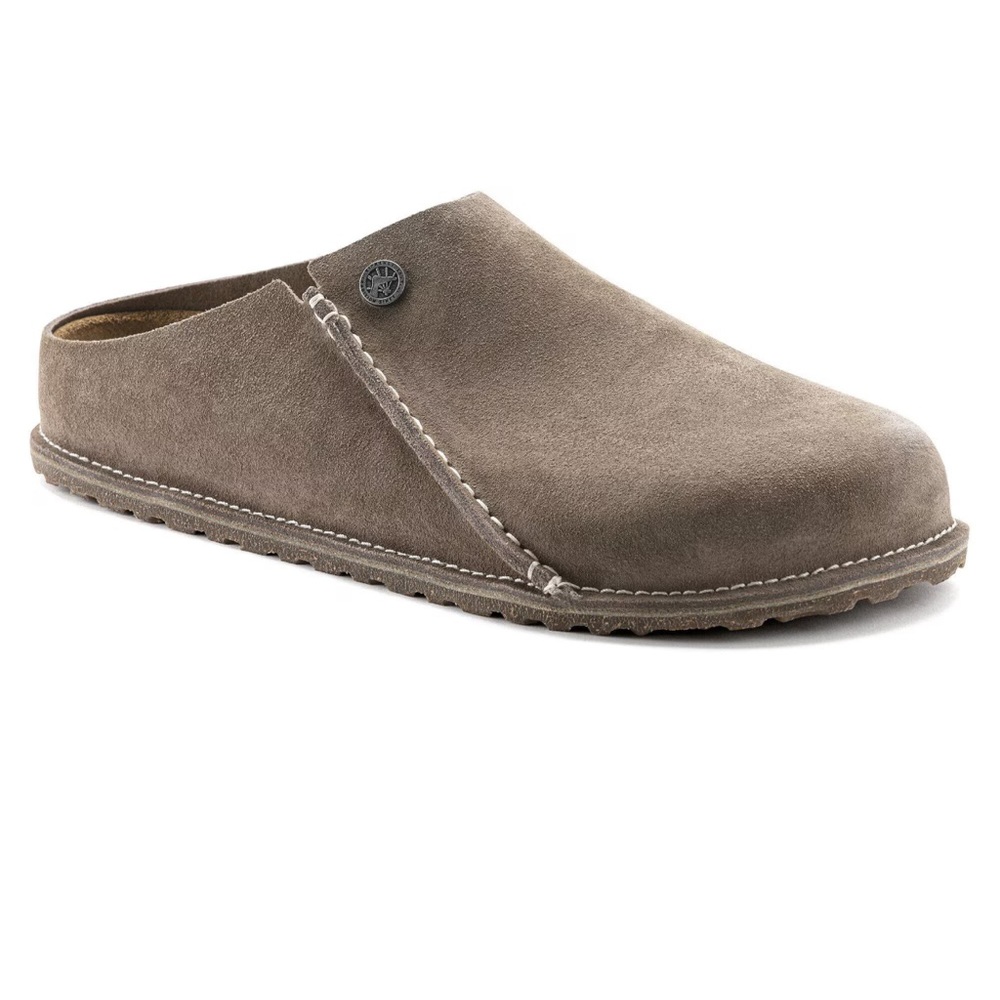 Zermatt Premium Suede leather Gray Taupe Birkenstock slides/ slip-ons